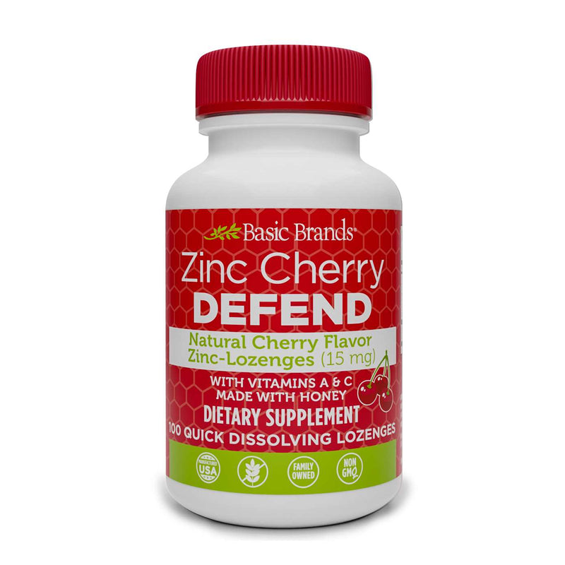 Basic Brands Natural Cherry Flavor Zinc Lozenges