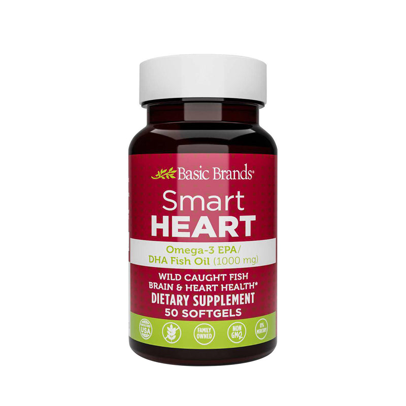 Basic Brands Smart Heart Omega-3 Fish Oil, 1000 mg