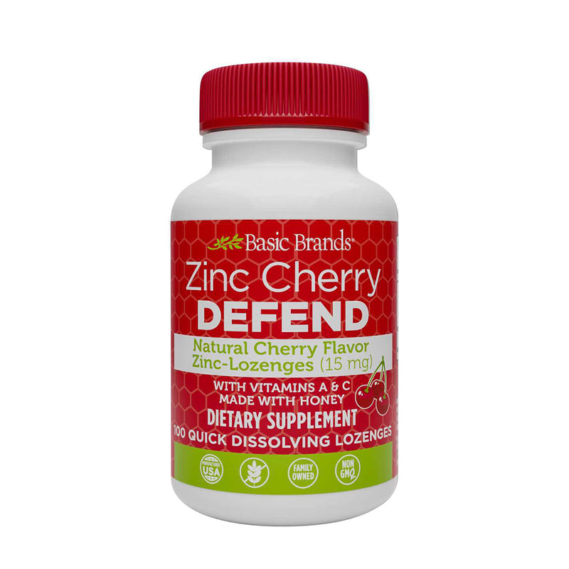 Basic Brands Natural Cherry Flavor Zinc Lozenges