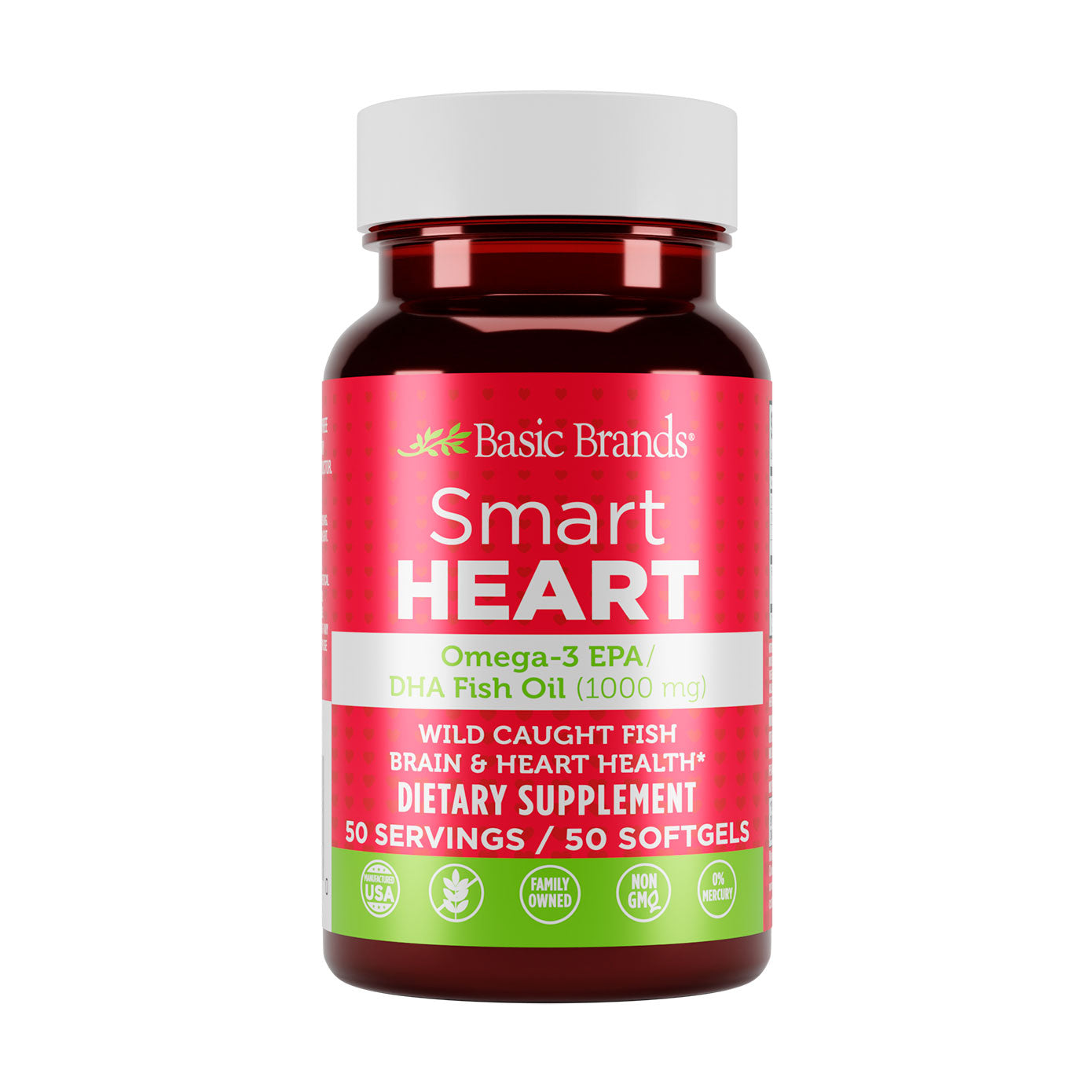 Basic Brands® Smart Heart Omega-3 Fish Oil, 1000 mg