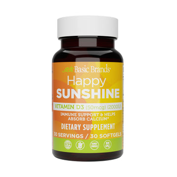 Basic Brands Happy Sunshine Vitamin D3, 2000 IU