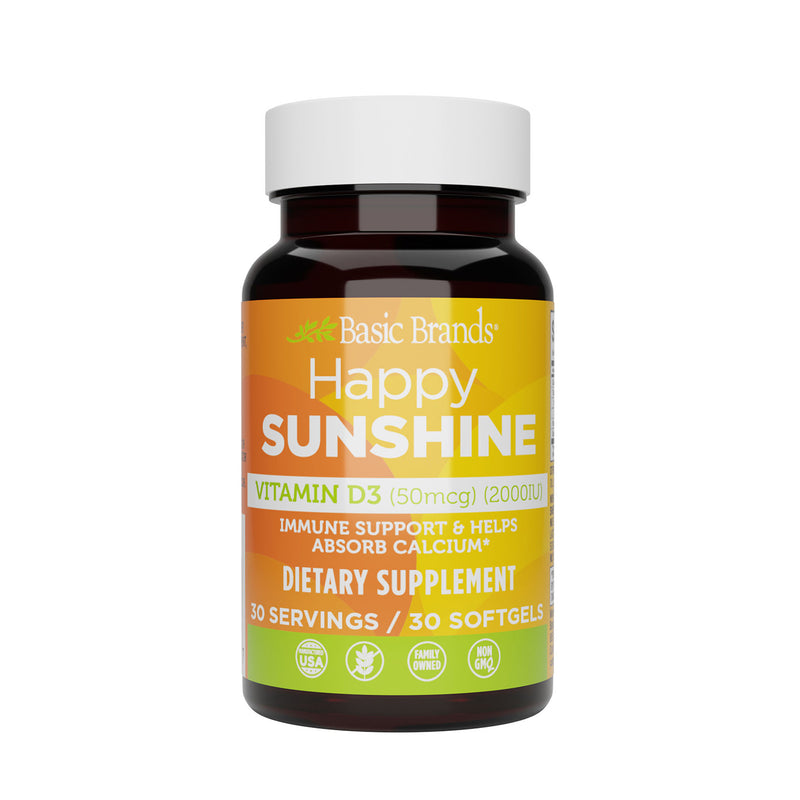 Basic Brands Happy Sunshine Vitamin D3, 2000 IU