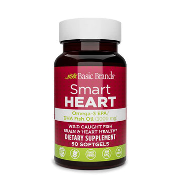 Basic Brands Smart Heart Omega-3 Fish Oil, 1000 mg