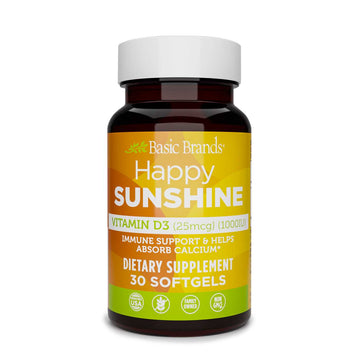 Basic Brands Happy Sunshine Vitamin D3, 1000 IU